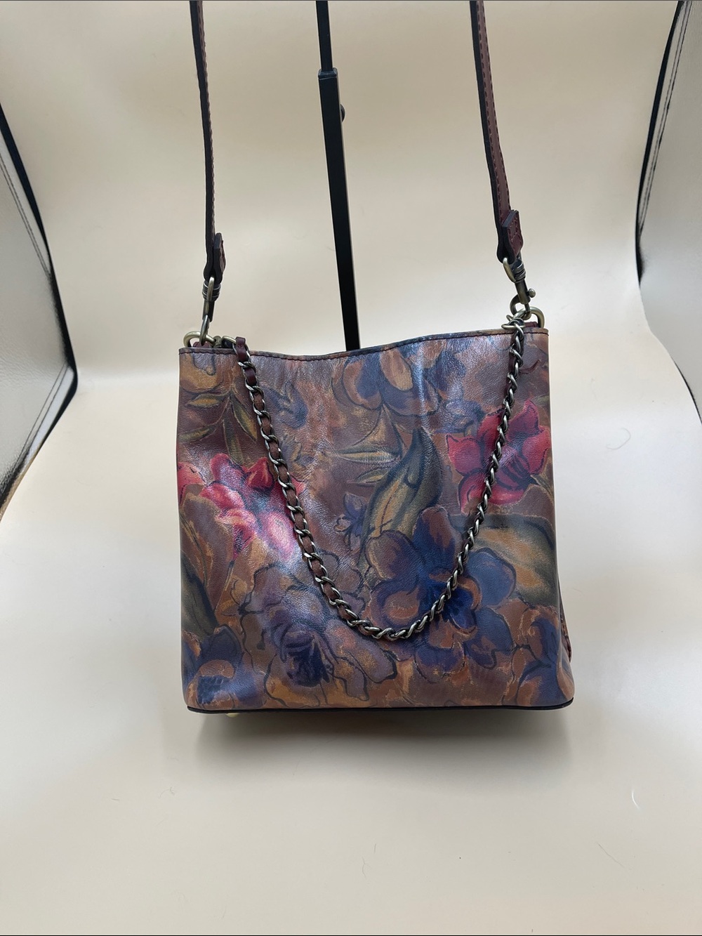 Patricia Nash Floral Leather Bucket Bag Registration and Dust Bag Classic Nash